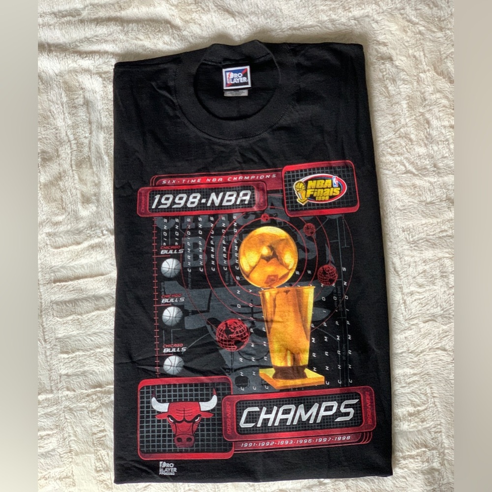 NBA Champs 1998 Black T-Shirt (New. 88 yr old Grandma cleaned out her closet)
